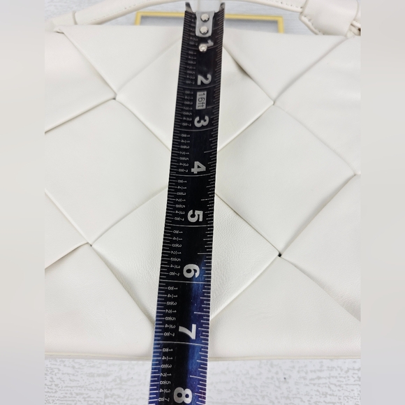 ANTONIO MELANI‎ Leather Elegant White Woven Handbag - Picture 10 of 12